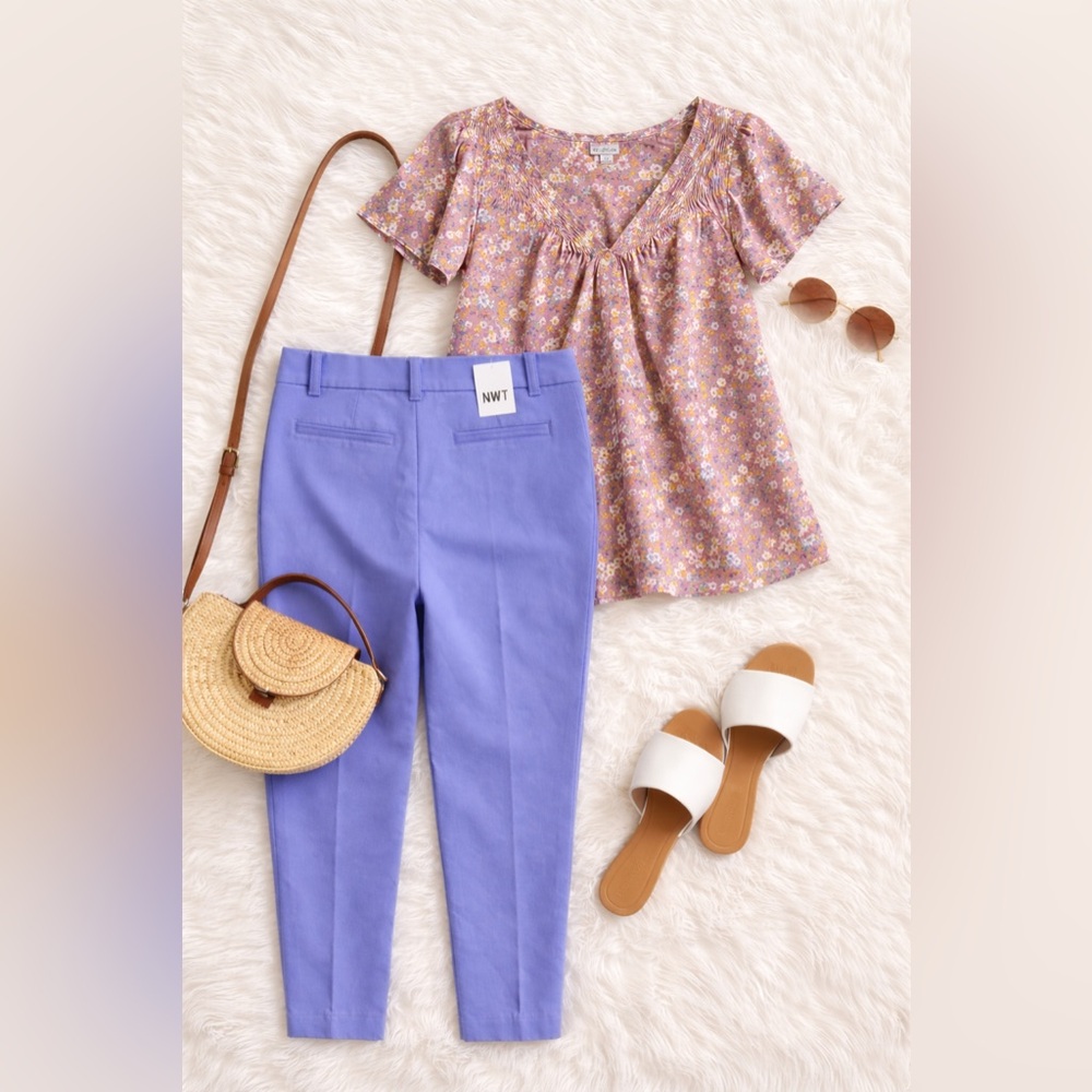 New York & Company Audrey Ankle Pants Periwinkle Blue Size 20 Slim New Pastel